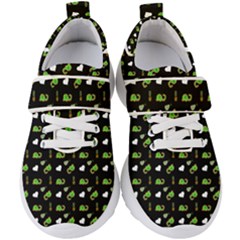 Green Elephant Pattern Kids  Velcro Strap Shoes by snowwhitegirl