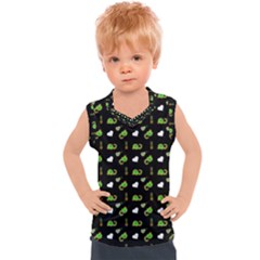 Green Elephant Pattern Kids  Sport Tank Top