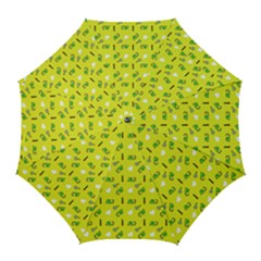 Green Elephant Pattern Yellow Golf Umbrellas by snowwhitegirl