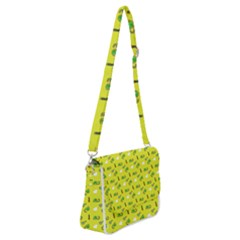 Green Elephant Pattern Yellow Shoulder Bag With Back Zipper by snowwhitegirl