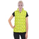 Green Elephant Pattern Yellow Women s Button Up Vest View1