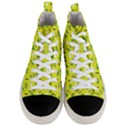 Green Elephant Pattern Yellow Men s Mid-Top Canvas Sneakers View1