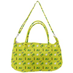 Green Elephant Pattern Yellow Removal Strap Handbag by snowwhitegirl