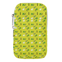 Green Elephant Pattern Yellow Waist Pouch (large) by snowwhitegirl