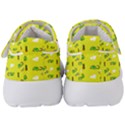 Green Elephant Pattern Yellow Kids  Velcro Strap Shoes View4