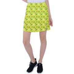 Green Elephant Pattern Yellow Tennis Skirt by snowwhitegirl