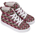 Doily Rose Pattern Red Kids  Hi-Top Skate Sneakers View3