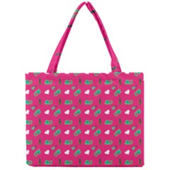 Green Elephant Pattern Hot Pink Mini Tote Bag by snowwhitegirl