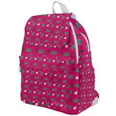 Green Elephant Pattern Hot Pink Top Flap Backpack by snowwhitegirl