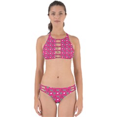 Green Elephant Pattern Hot Pink Perfectly Cut Out Bikini Set by snowwhitegirl