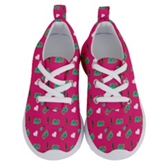 Green Elephant Pattern Hot Pink Running Shoes by snowwhitegirl