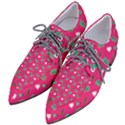 Green Elephant Pattern Hot Pink Women s Pointed Oxford Shoes View2