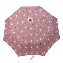 Green Elephant Pattern Mauve Folding Umbrellas by snowwhitegirl