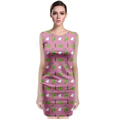 Green Elephant Pattern Mauve Classic Sleeveless Midi Dress by snowwhitegirl