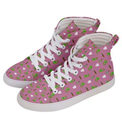 Green Elephant Pattern Mauve Women s Hi-top Skate Sneakers by snowwhitegirl