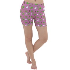 Green Elephant Pattern Mauve Lightweight Velour Yoga Shorts by snowwhitegirl