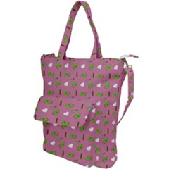 Green Elephant Pattern Mauve Shoulder Tote Bag by snowwhitegirl