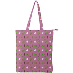 Green Elephant Pattern Mauve Double Zip Up Tote Bag by snowwhitegirl