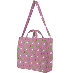 Green Elephant Pattern Mauve Square Shoulder Tote Bag by snowwhitegirl