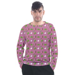 Green Elephant Pattern Mauve Men s Long Sleeve Raglan Tee