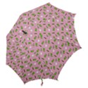 Green Elephant Pattern Pink Hook Handle Umbrellas (Small) View2