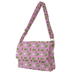 Green Elephant Pattern Pink Full Print Messenger Bag (s) by snowwhitegirl