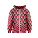 Doily Rose Pattern Watermelon Pink Kids  Zipper Hoodie View1