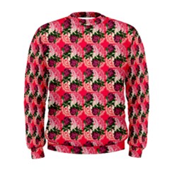 Doily Rose Pattern Watermelon Pink Men s Sweatshirt by snowwhitegirl