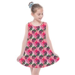 Doily Rose Pattern Watermelon Pink Kids  Summer Dress by snowwhitegirl