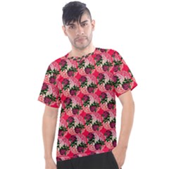 Doily Rose Pattern Watermelon Pink Men s Sport Top