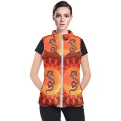 Wonderful Chinese Dragon Women s Puffer Vest by FantasyWorld7