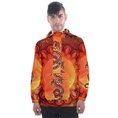 Wonderful Chinese Dragon Men s Front Pocket Pullover Windbreaker by FantasyWorld7