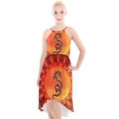 Wonderful Chinese Dragon High-low Halter Chiffon Dress  by FantasyWorld7