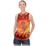 Wonderful Chinese Dragon High Neck Satin Top