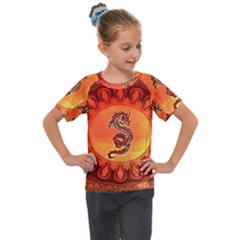 Wonderful Chinese Dragon Kids  Mesh Piece Tee