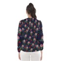 Dark Floral Butterfly Blue Women s Hooded Windbreaker View2