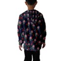 Dark Floral Butterfly Blue Kids  Hooded Windbreaker View2