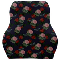 Dark Floral Butterfly Blue Car Seat Velour Cushion  by snowwhitegirl