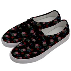 Dark Floral Butterfly Black Men s Classic Low Top Sneakers by snowwhitegirl