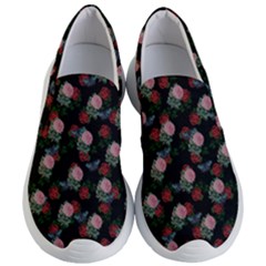 Dark Floral Butterfly Black Women s Lightweight Slip Ons by snowwhitegirl