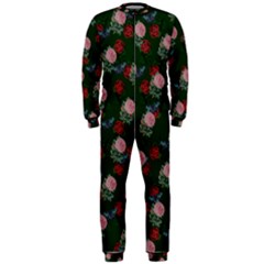 Dark Floral Butterfly Green Onepiece Jumpsuit (men) 