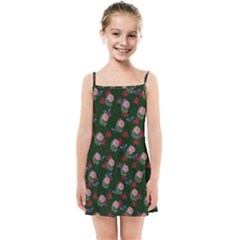 Dark Floral Butterfly Green Kids  Summer Sun Dress by snowwhitegirl