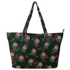 Dark Floral Butterfly Green Full Print Shoulder Bag by snowwhitegirl