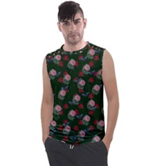 Dark Floral Butterfly Green Men s Regular Tank Top