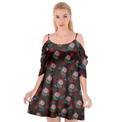 Dark Floral Butterfly Burgundy Cutout Spaghetti Strap Chiffon Dress by snowwhitegirl