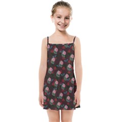 Dark Floral Butterfly Burgundy Kids  Summer Sun Dress by snowwhitegirl