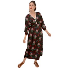 Dark Floral Butterfly Burgundy Grecian Style  Maxi Dress by snowwhitegirl