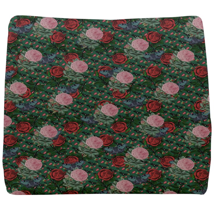 Dark Floral Butterfly Teal Bats Lip Green Seat Cushion