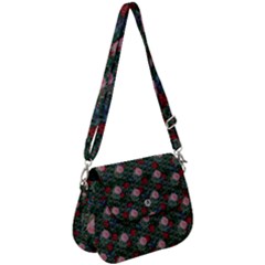 Dark Floral Butterfly Teal Bats Lip Green Saddle Handbag