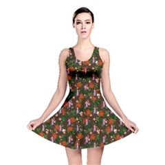 Fiola Pattern Brown Reversible Skater Dress by snowwhitegirl